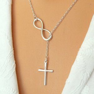 Sterling Silver Infinity Cross Necklace